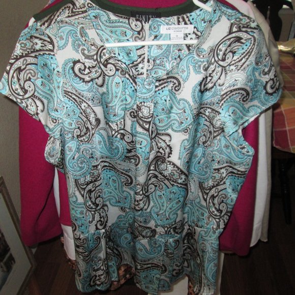 Liz Claiborne Tops - Blouse, 1X, Paisley, Liz Claiborne